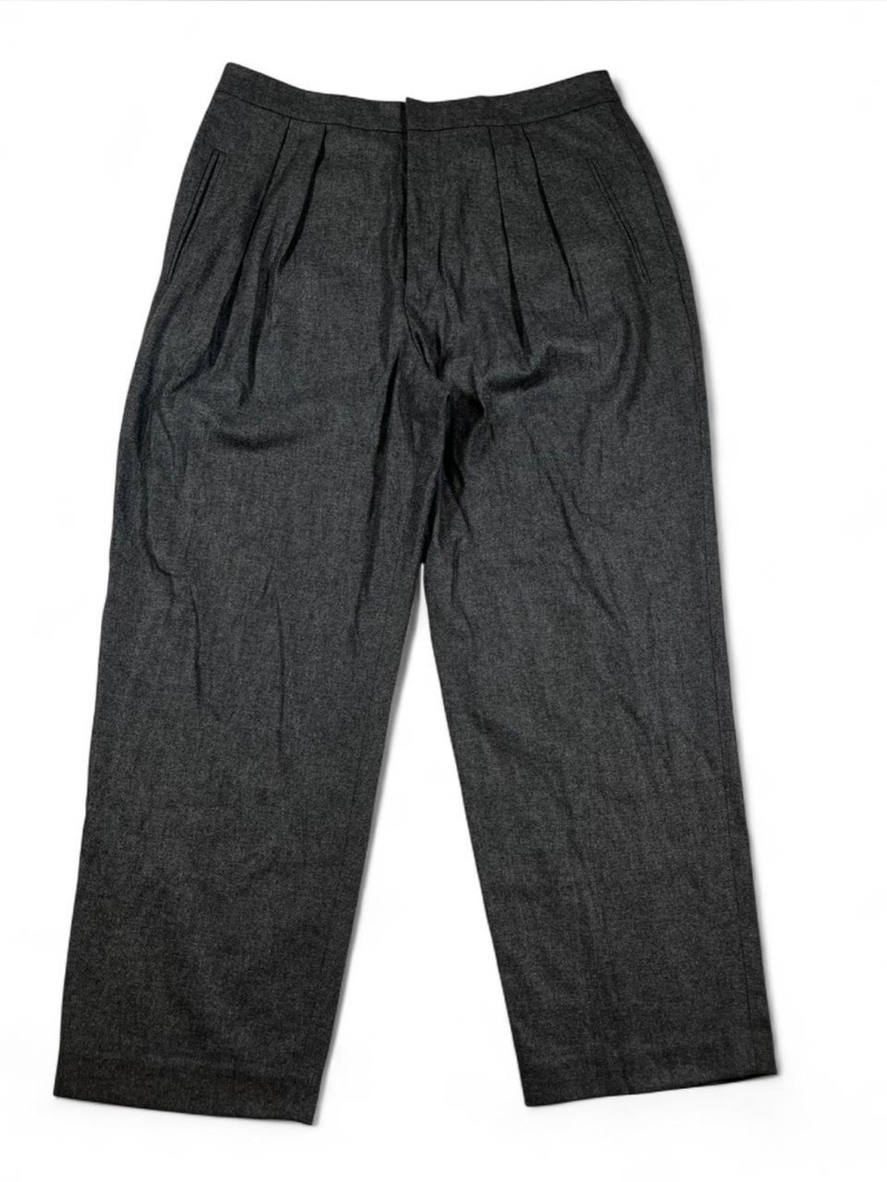 Polo Ralph Lauren Pleated Dress Pants Women’s 12 Wide Leg Wool Blend Gray
